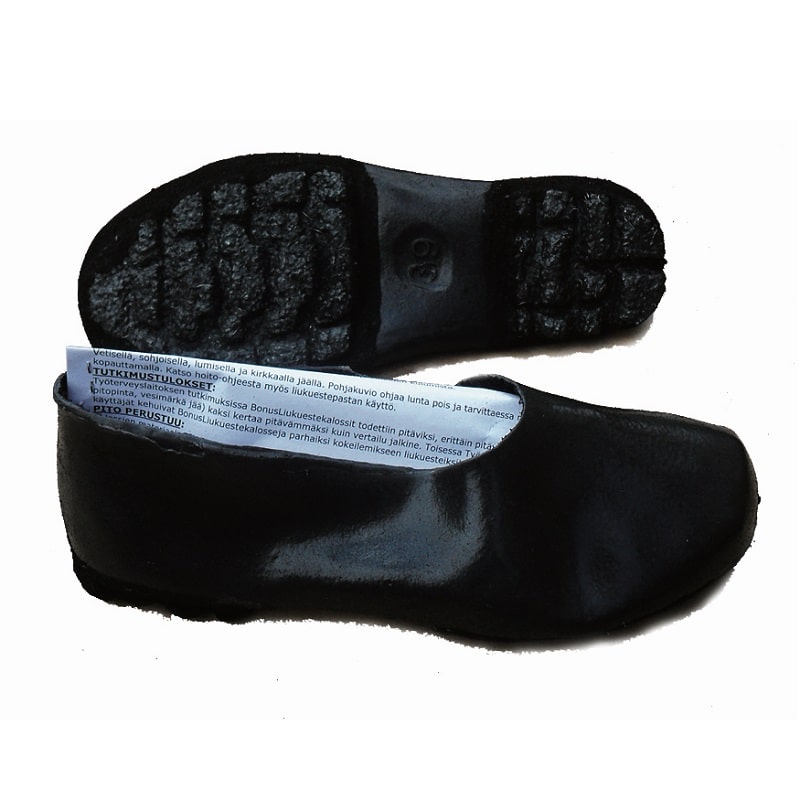 Liukuestekalossit Bonus, joka pitää hyvin liukkaalla pohjalla ja jota ei tarvitse riisua sisätiloissa. suojaa myös kenkiä lumelta ja vedeltä.