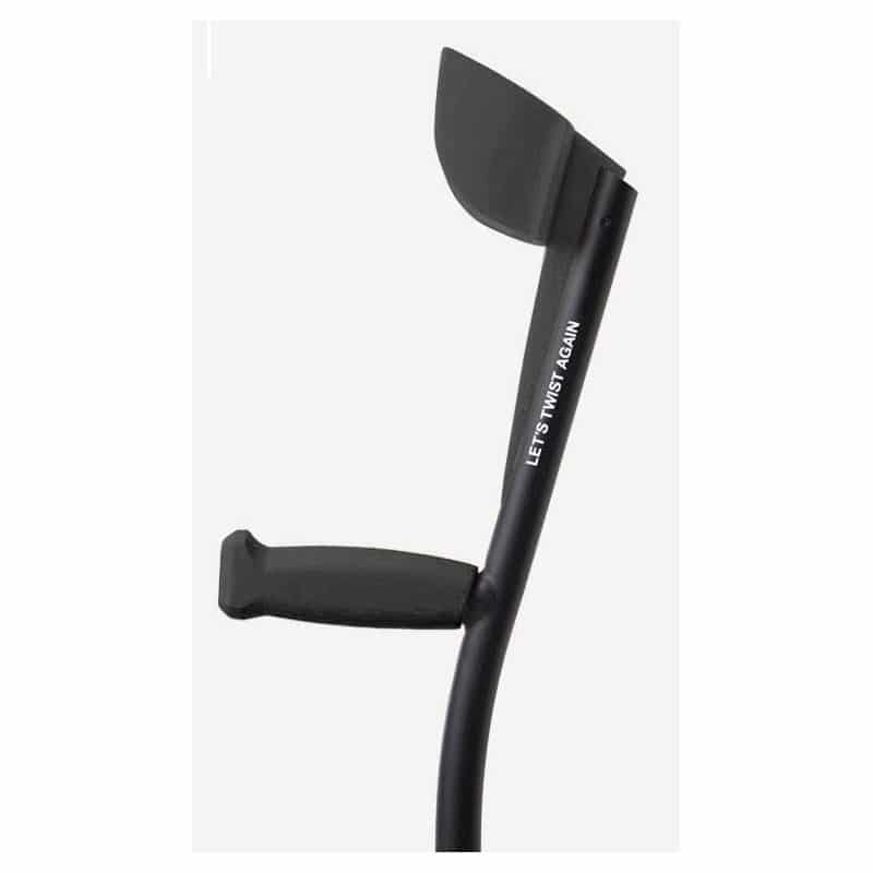 Kyynärsauva ergonominen vasen Let's Twist again. Kädensija muotoltu vasempaan käteen sopivaksi, väri tyylikäs mattamusta.