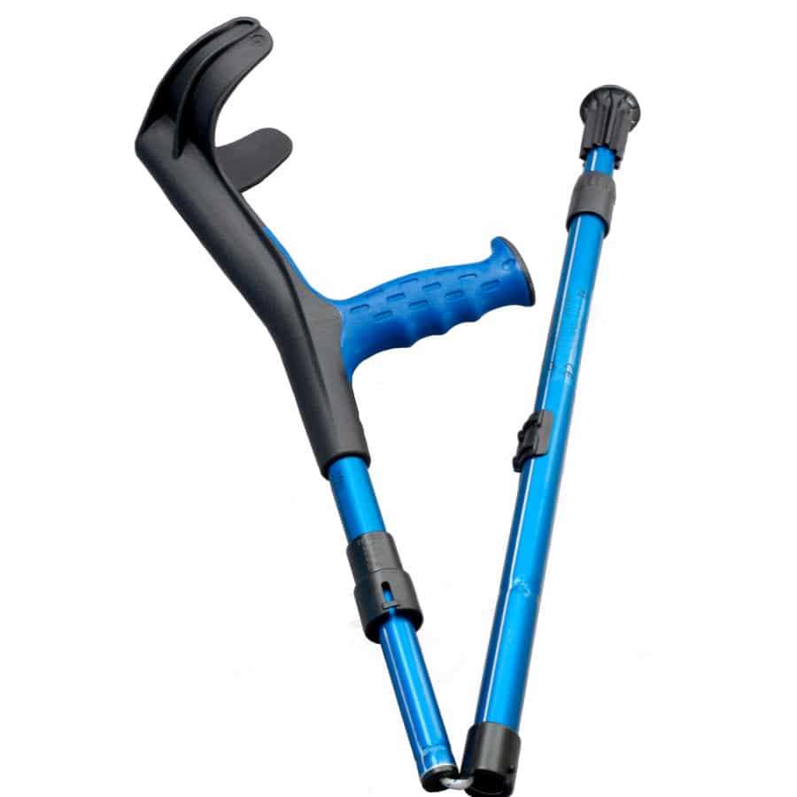 Kyynärsauva kokoontaitettava OPO sininen matkalle mukaan.