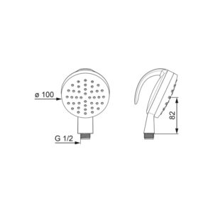 Käsisuihku ergonominen helppo pitää kämmenessä ja kohdistaa suihku oikeaan kohtaan.