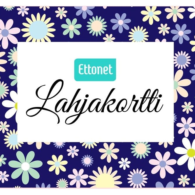 Siniset kukat teemalla lahjakortti Ettonet verkkokauppaan.