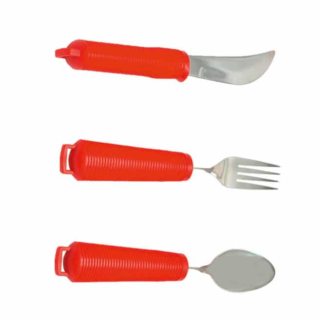 aterimet paksukahvaiset punaiset sopivat hyvin myös muistisairaille.