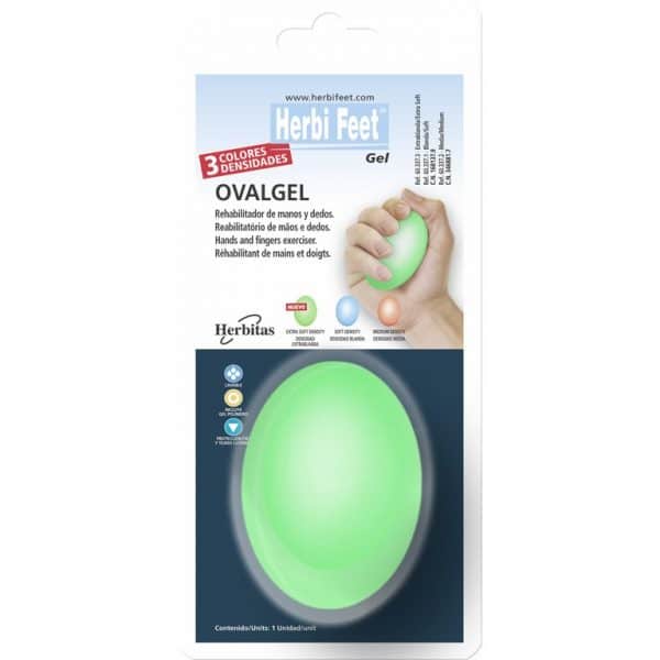 Käsiterapiamuna Ovalgel geelimuna extra pehmeä käden kuntoutukseen.