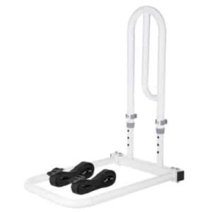 Nousutuki SBR 55 antaa tukea sängystä nousemiseen. Jalusta asetetaan patjan alle ja kiinnitetään hihnoilla. Materiaali valkoista metalliputkea.