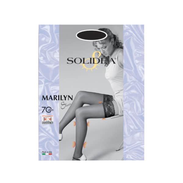 Tukisukat reisipituus Marilyn 70 Solidea kuva myyntipakkauksesta