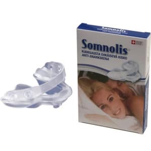 Kuorsauskisko Somnolis auttaa pitämään hengitystiet auki ja ehkäisee kuorsaamista.