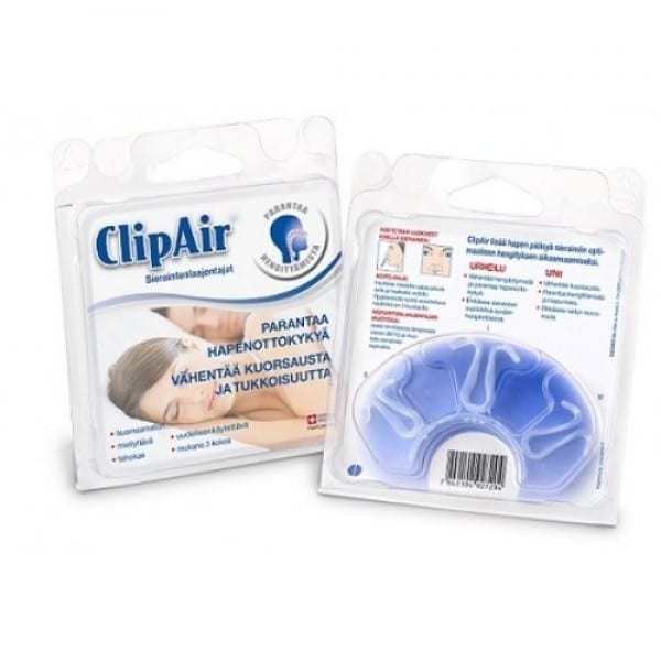 Sieraintenlaajentaja ClipAir avaa nenän kapeimman kohdan ja helpottaa hengittämistä.