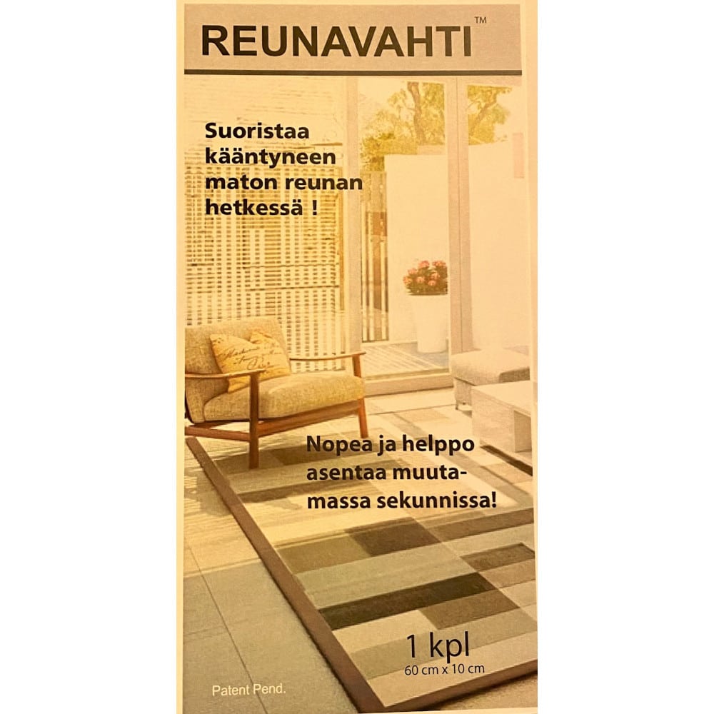 Reunavahti matolle suoristaa kääntyneen maton reunan hetkessä.