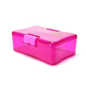 Eväsrasia Lunchbox pinkki kansi kiinni.