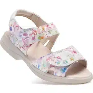 Naisten leveälestinen sandaali Cher Petal helppo pukea tarrakiinnityksen ansiosta