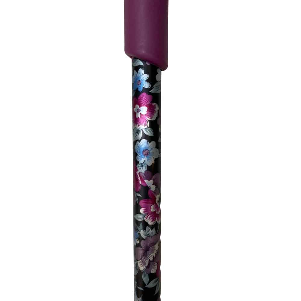 Kyynärsauva kukka viininpunainen -kyynärsauvan varressa on kaunis kukkakuvio.