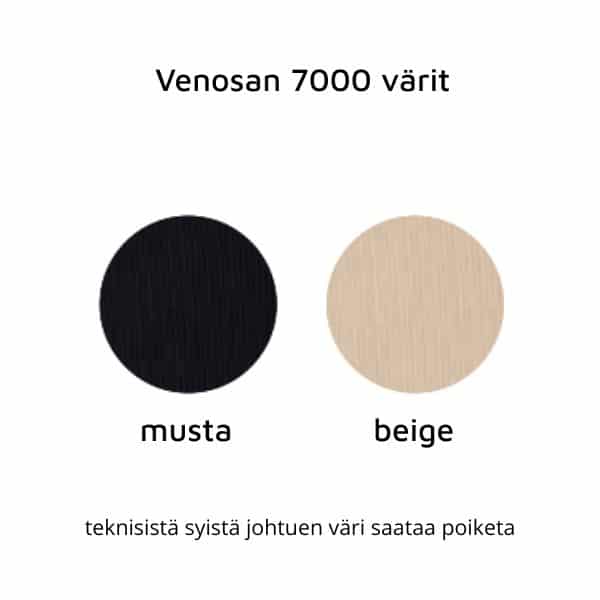 Hoitosukat Venosan 7000-sarjan värivaihtoehdot