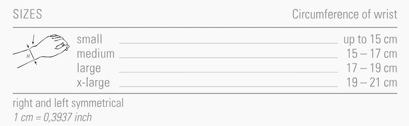 rannetuki mittataulukko