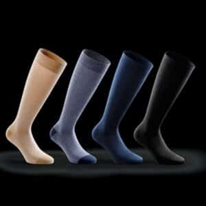 Hoitosukat polvipituus Memory Men CCL1 umpikärki AD resorireuna Värit: beige, denim, navy ja musta